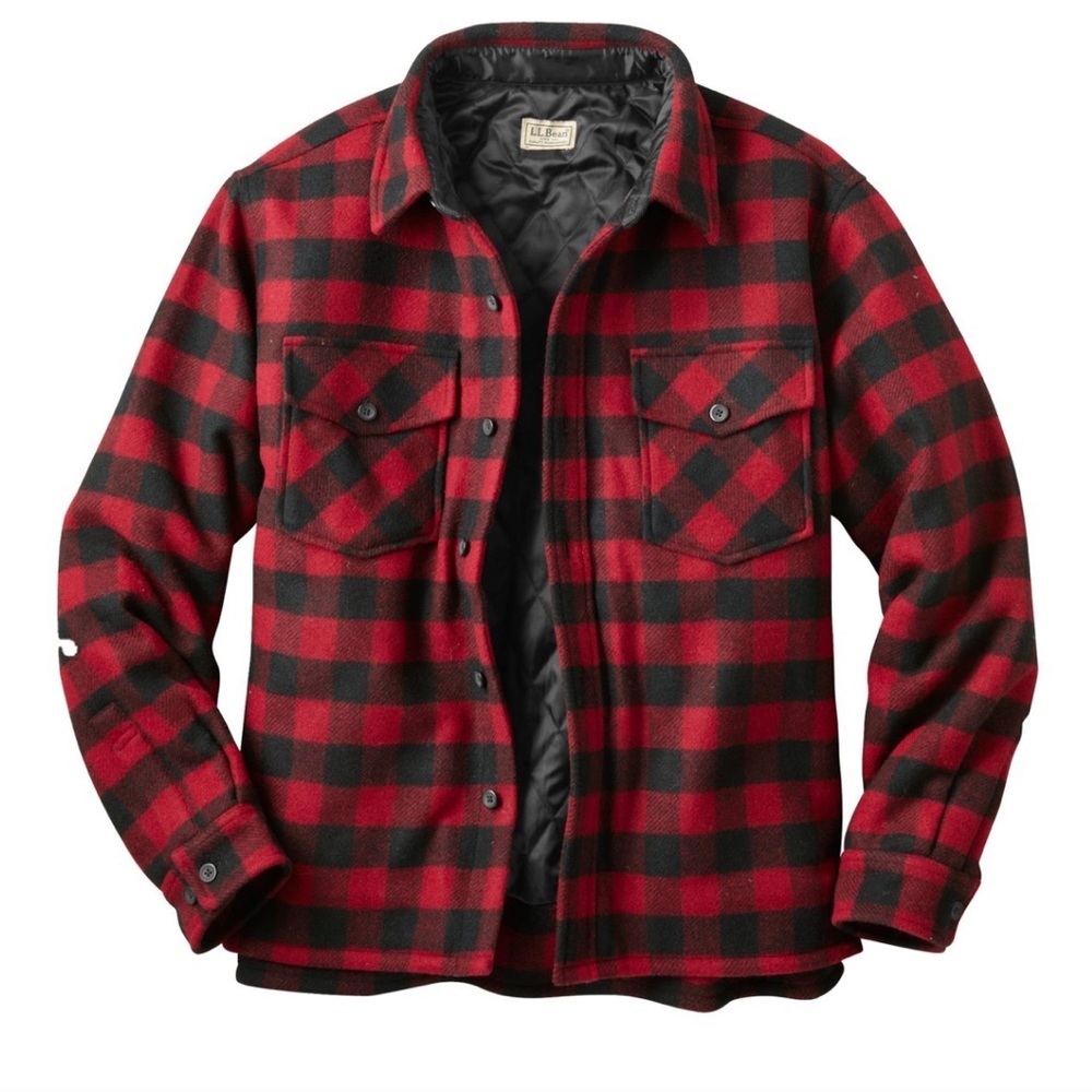 LL BEAN traditional fit plaid shacket